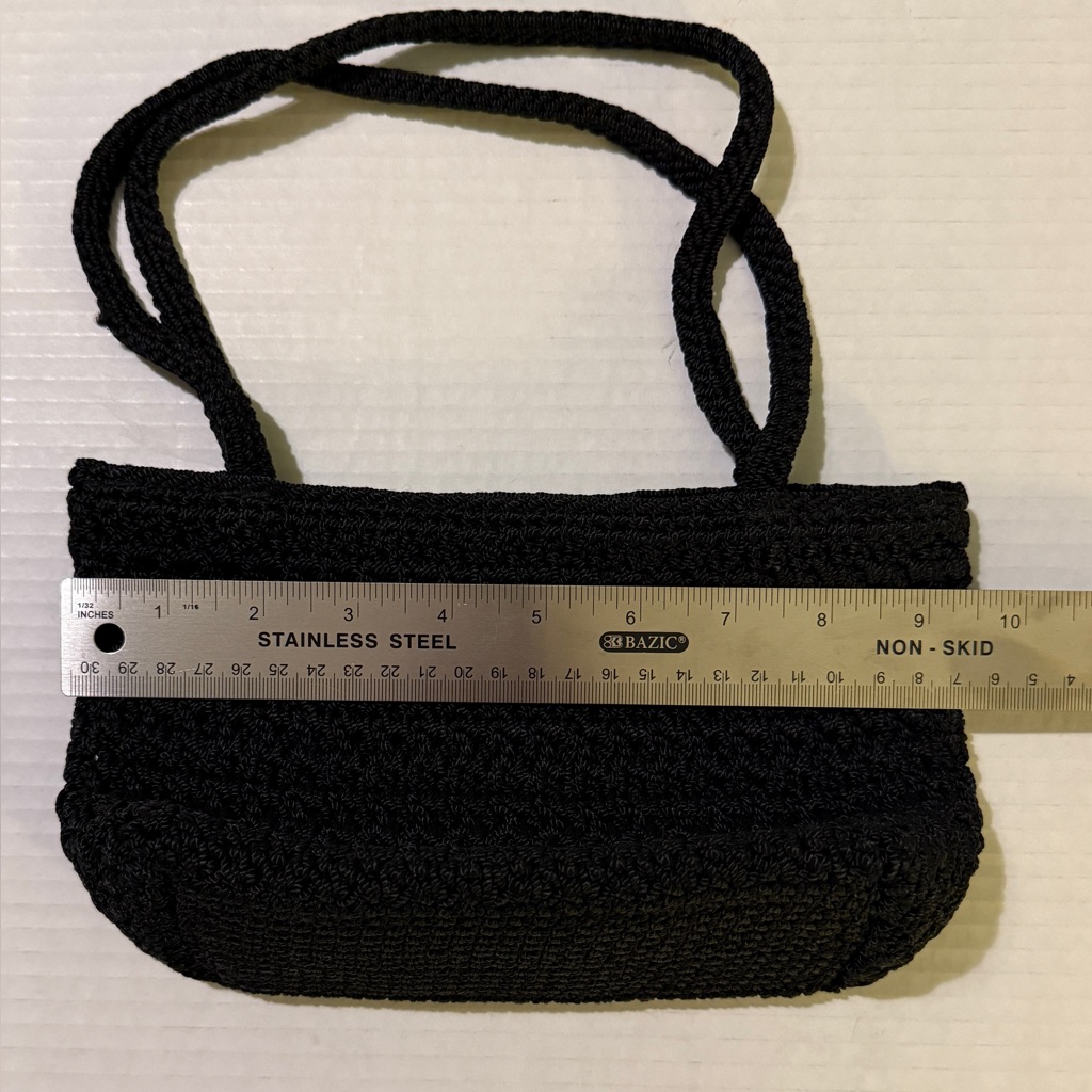 The Sak Black Crochet Mini Shoulder Bag Handbag Purse